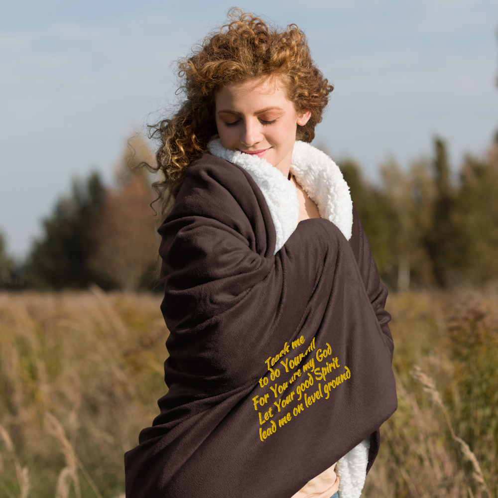 On Level Ground: Premium Embroidered Sherpa Blanket | 50″ × 60″