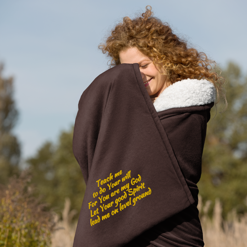On Level Ground: Premium Embroidered Sherpa Blanket | 50″ × 60″
