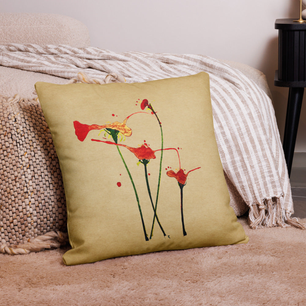 Floral Golden Tint: Premium Cushions Covers