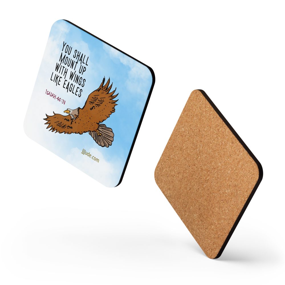 Mount Up With Wings Like Eagles - Cork-back coaster