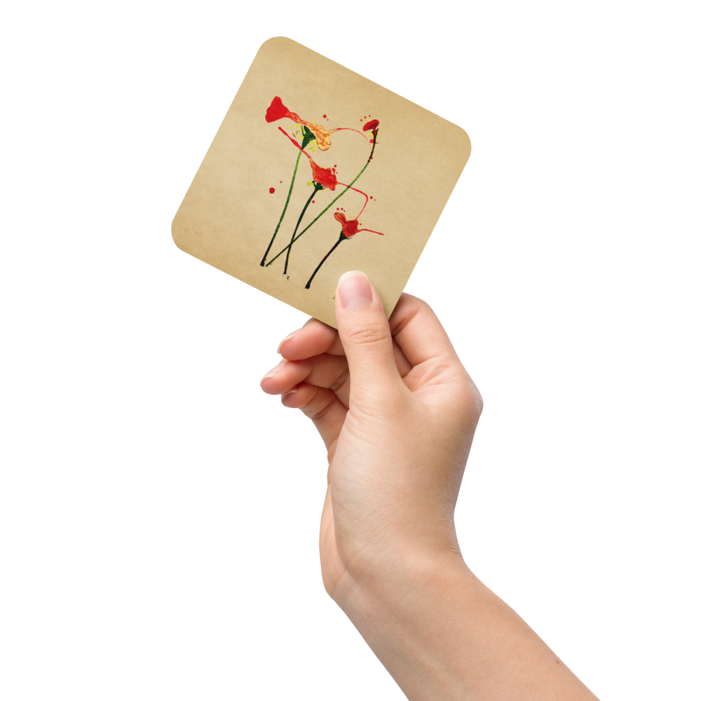 Floral Golden Tint: Cork-back coaster