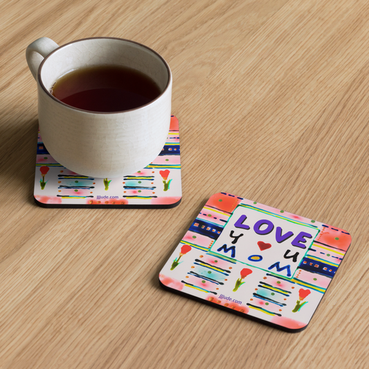Love You Mom - Cork-back coaster