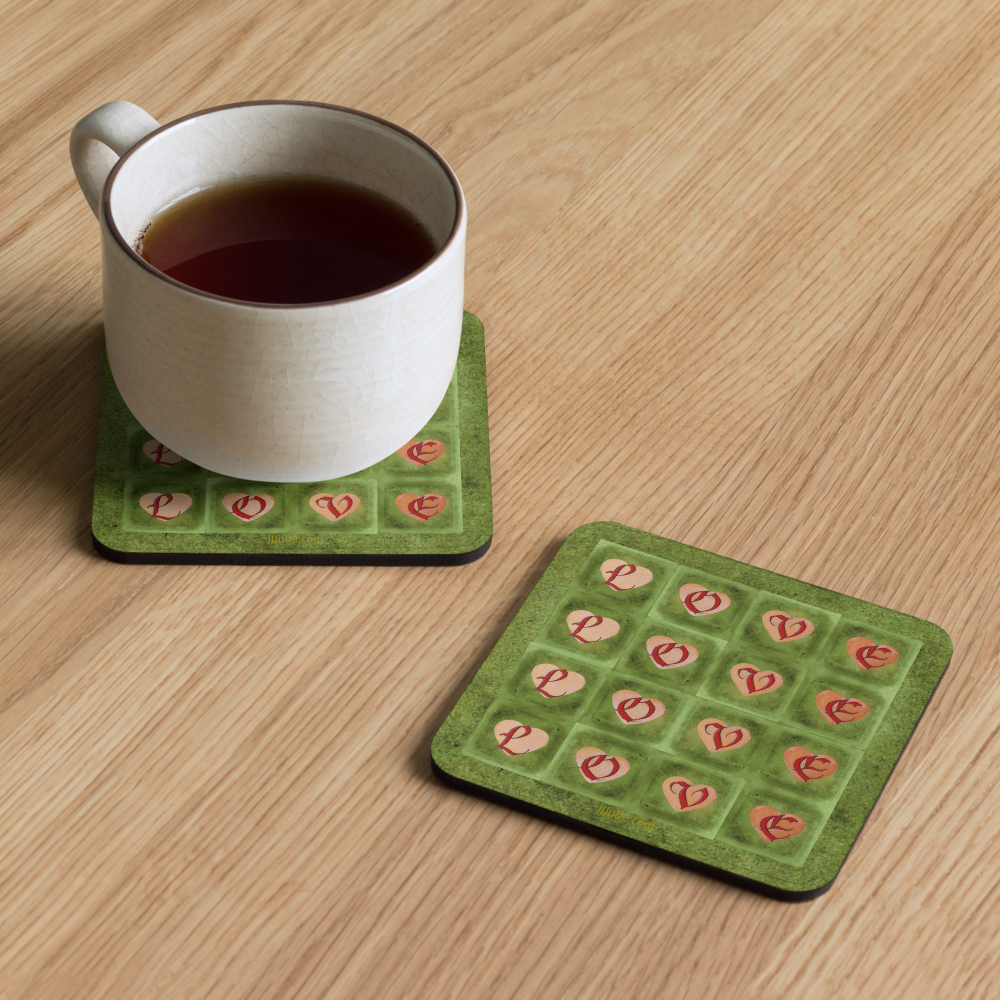 Love Squared - Cork-back coaster