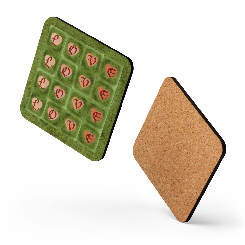 Love Squared - Cork-back coaster