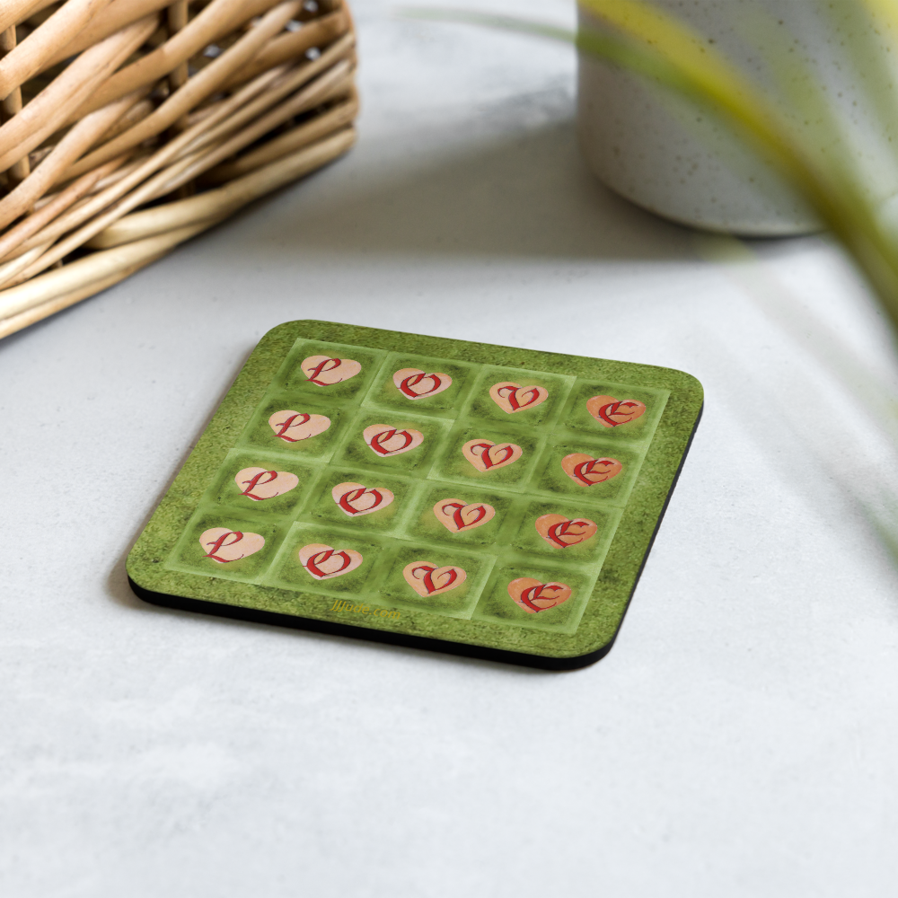 Love Squared - Cork-back coaster