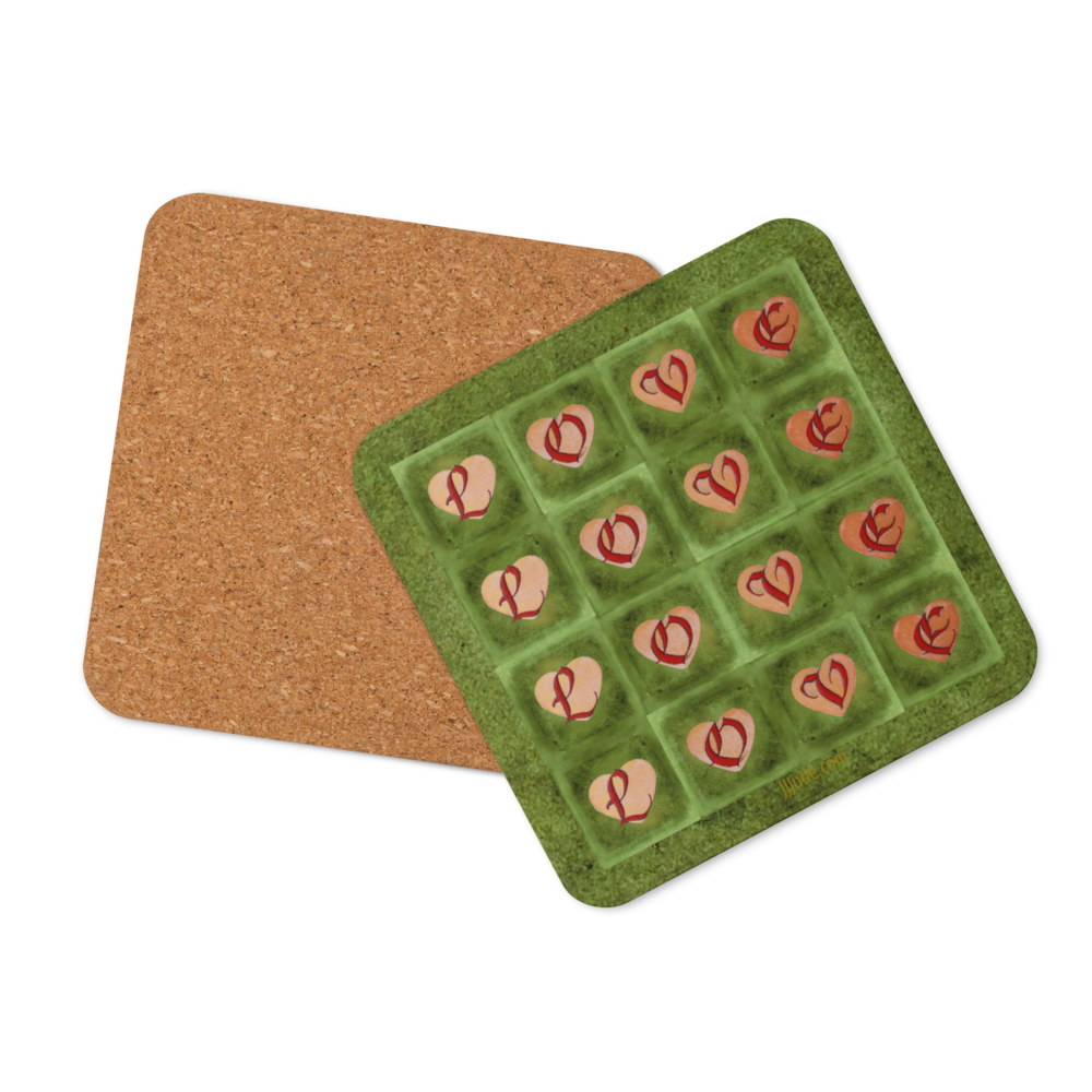 Love Squared - Cork-back coaster