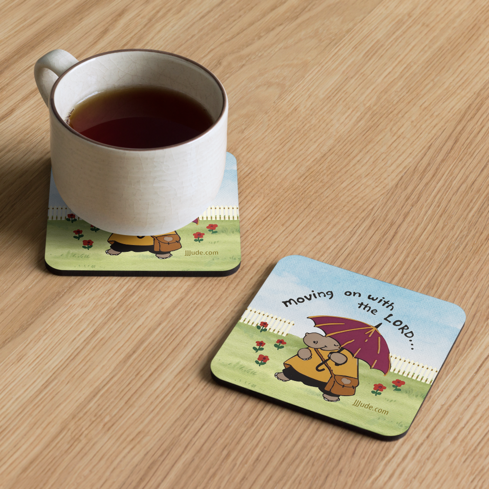 Moving On With The Lord - Cork-back coaster