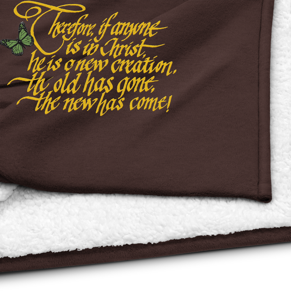 New Creation: Premium Embroidered Sherpa Blanket | 50″ × 60″