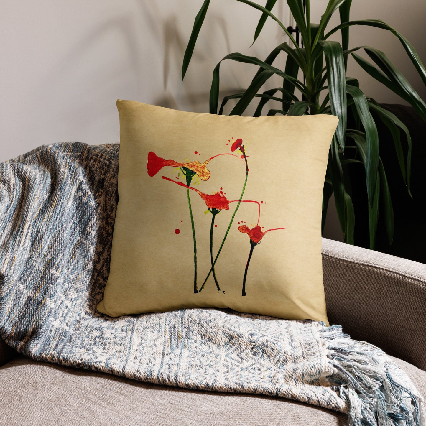 Floral Golden Tint: Cushions Covers