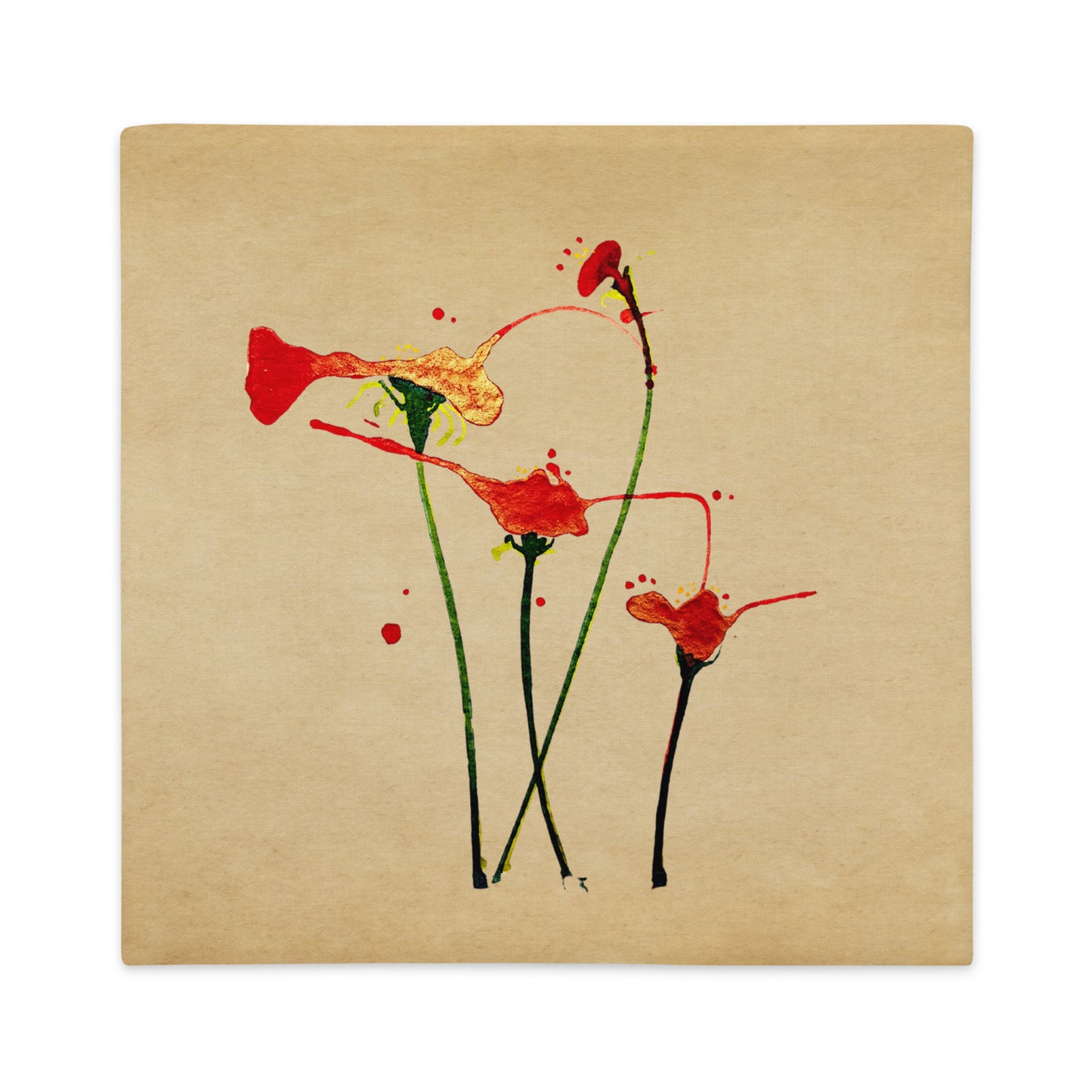 Floral Golden Tint: Premium Cushion Covers