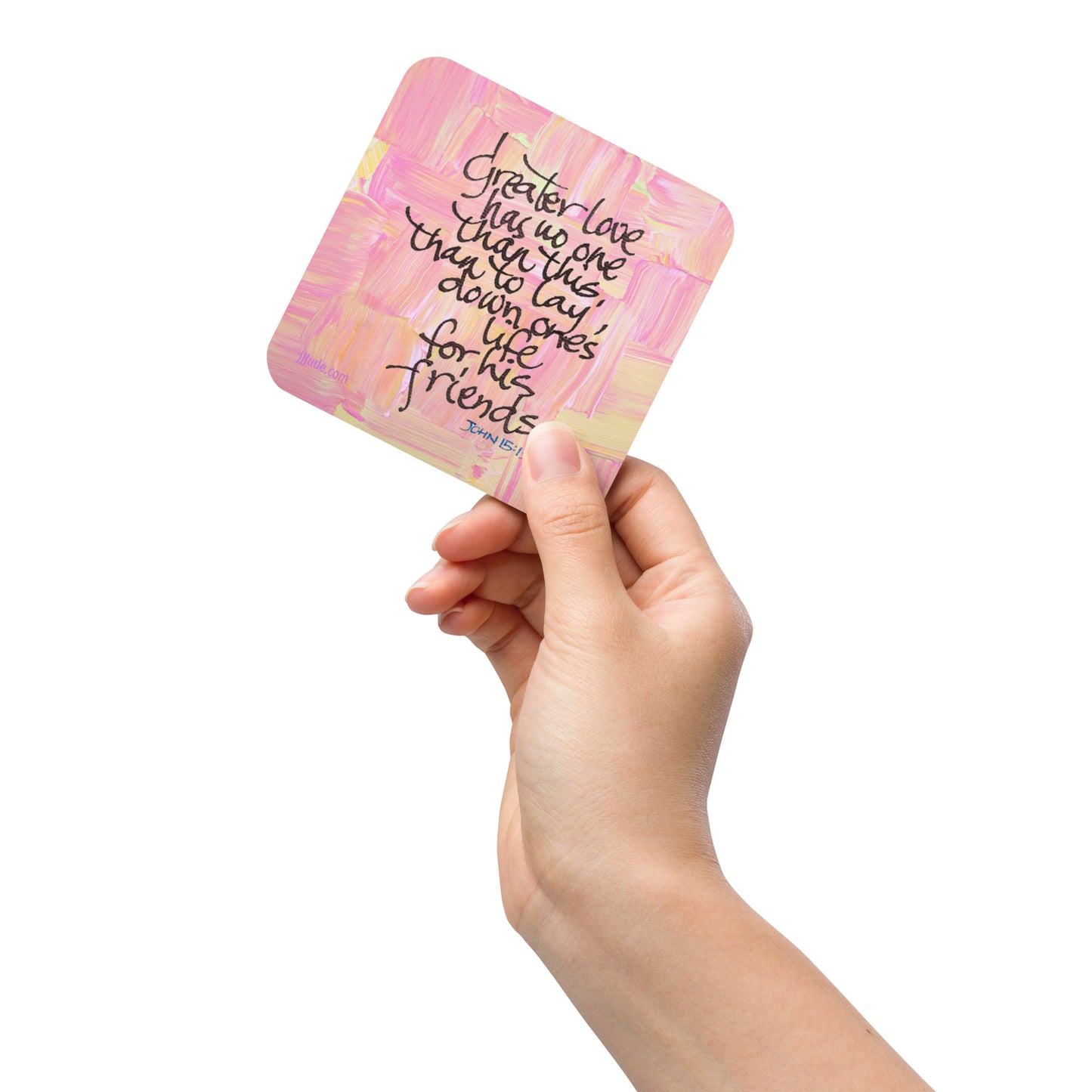 Greater Love: John 15:13 - Cork-back coaster