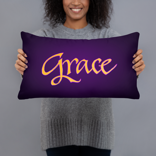 Deep Purple Grace: Classic Throw Cushion | 20"x12"