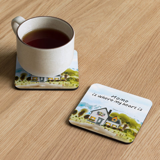 Home is Where My Heart Is - Cork-back Coaster