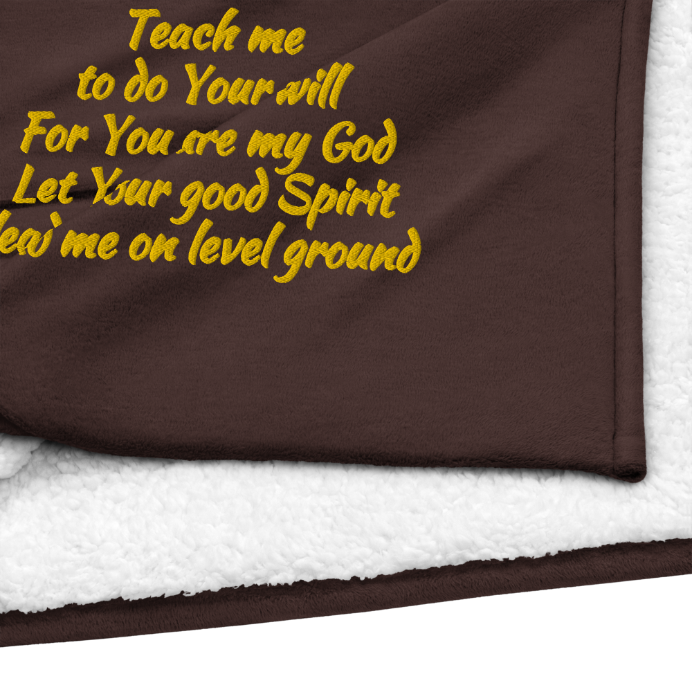On Level Ground: Premium Embroidered Sherpa Blanket 50″ × 60″