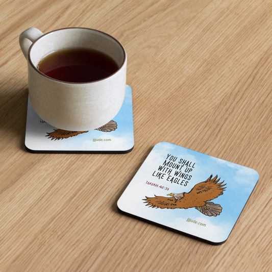 Mount Up With Wings Like Eagles - Cork-back coaster