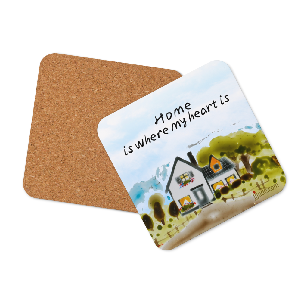 Home is Where My Heart Is - Cork-back Coaster