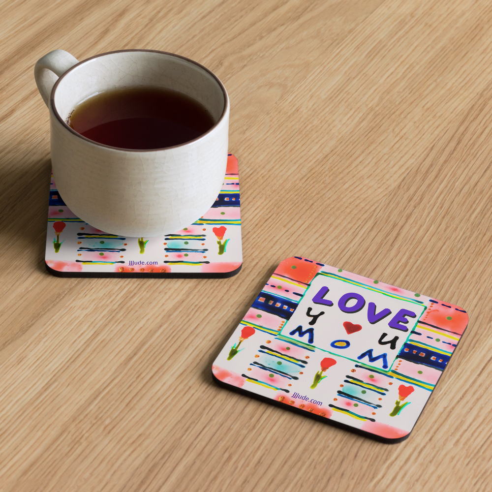 Love You Mom - Cork-back coaster