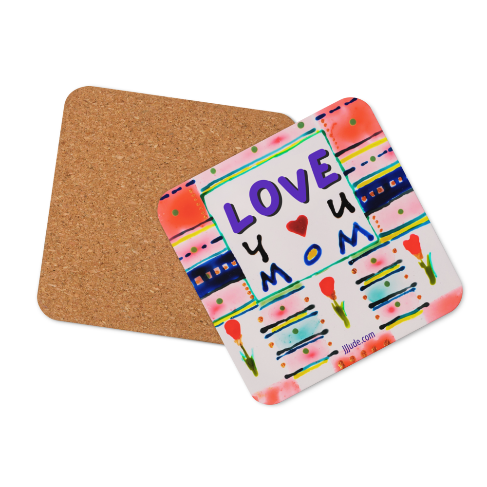 Love You Mom - Cork-back coaster