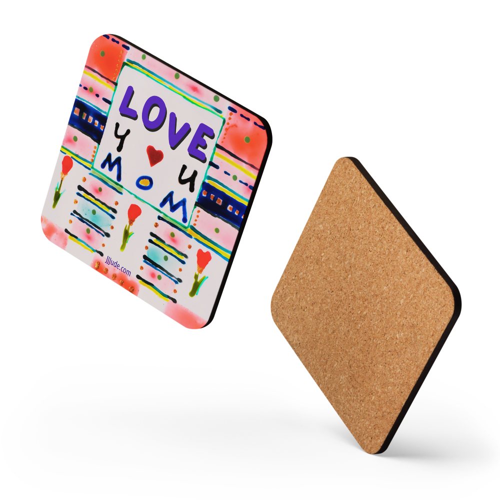 Love You Mom - Cork-back coaster