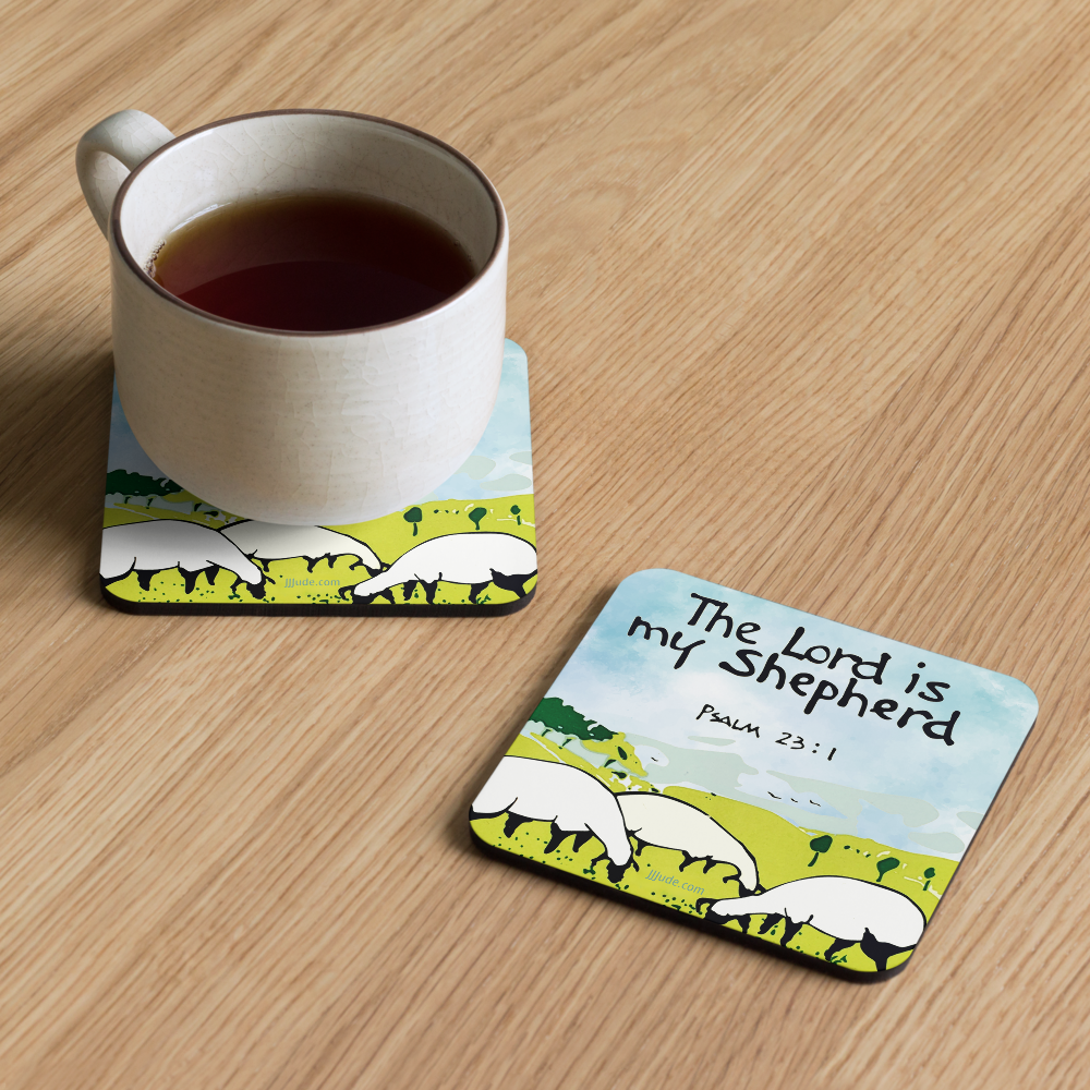 The Lord is my Shepherd - Cork-back coaster