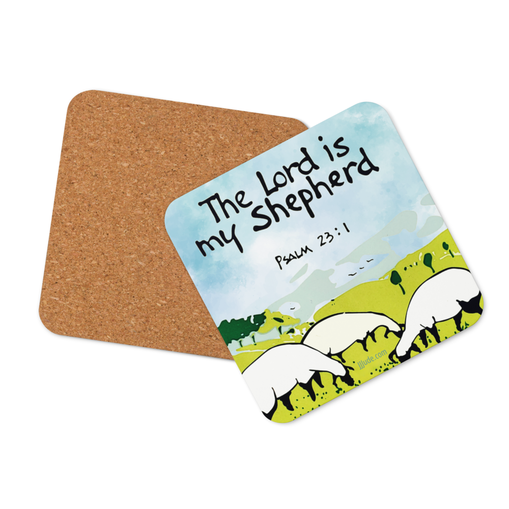 The Lord is my Shepherd - Cork-back coaster
