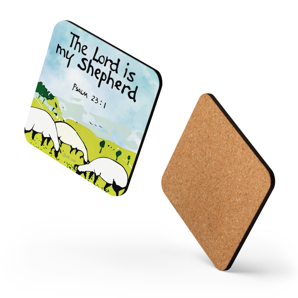 The Lord is my Shepherd - Cork-back coaster