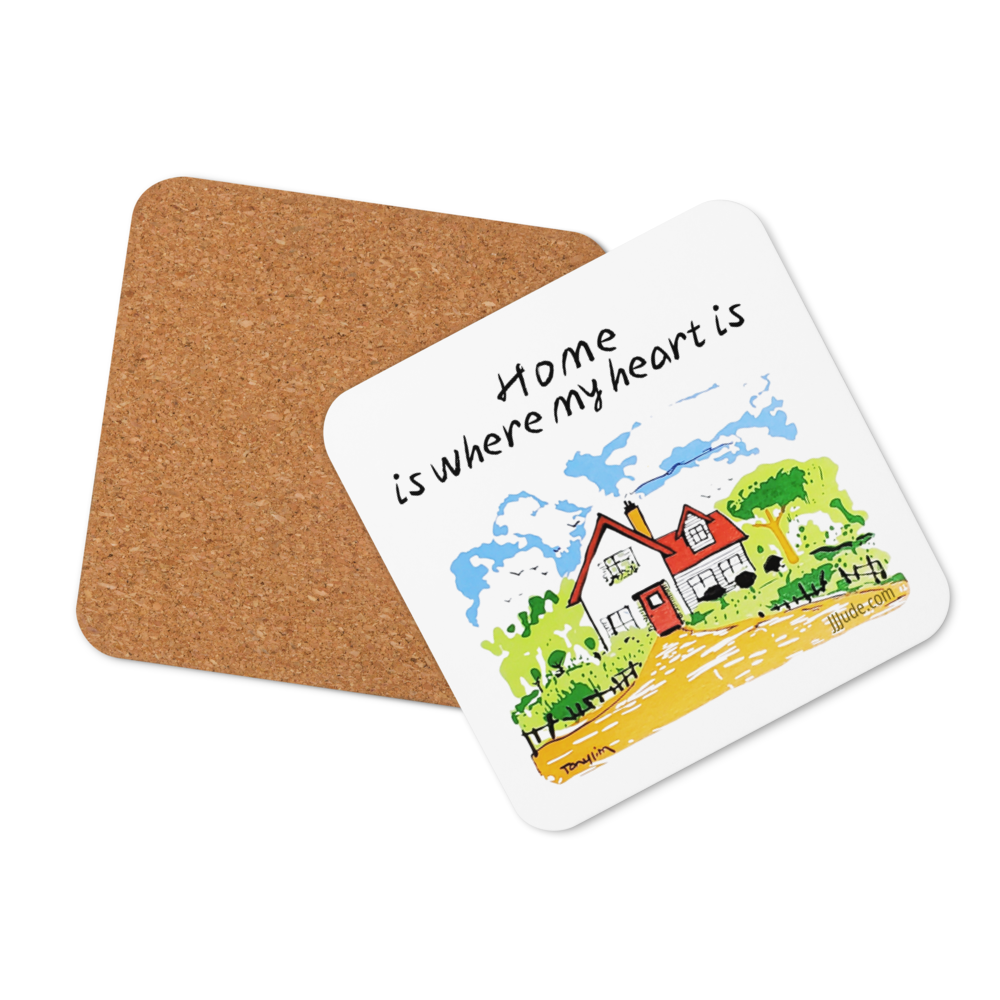 Home is where my heart is - Cork-back coaster