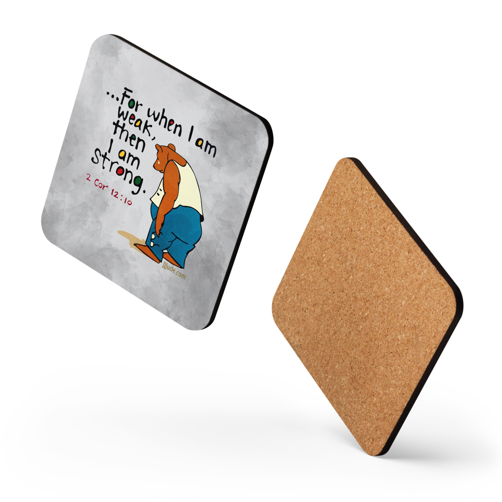 Weak and Strong Bear - Cork-back coaster