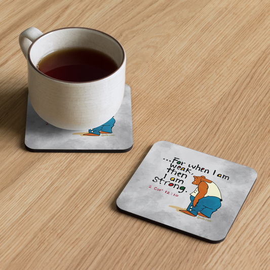 Weak and Strong Bear - Cork-back coaster