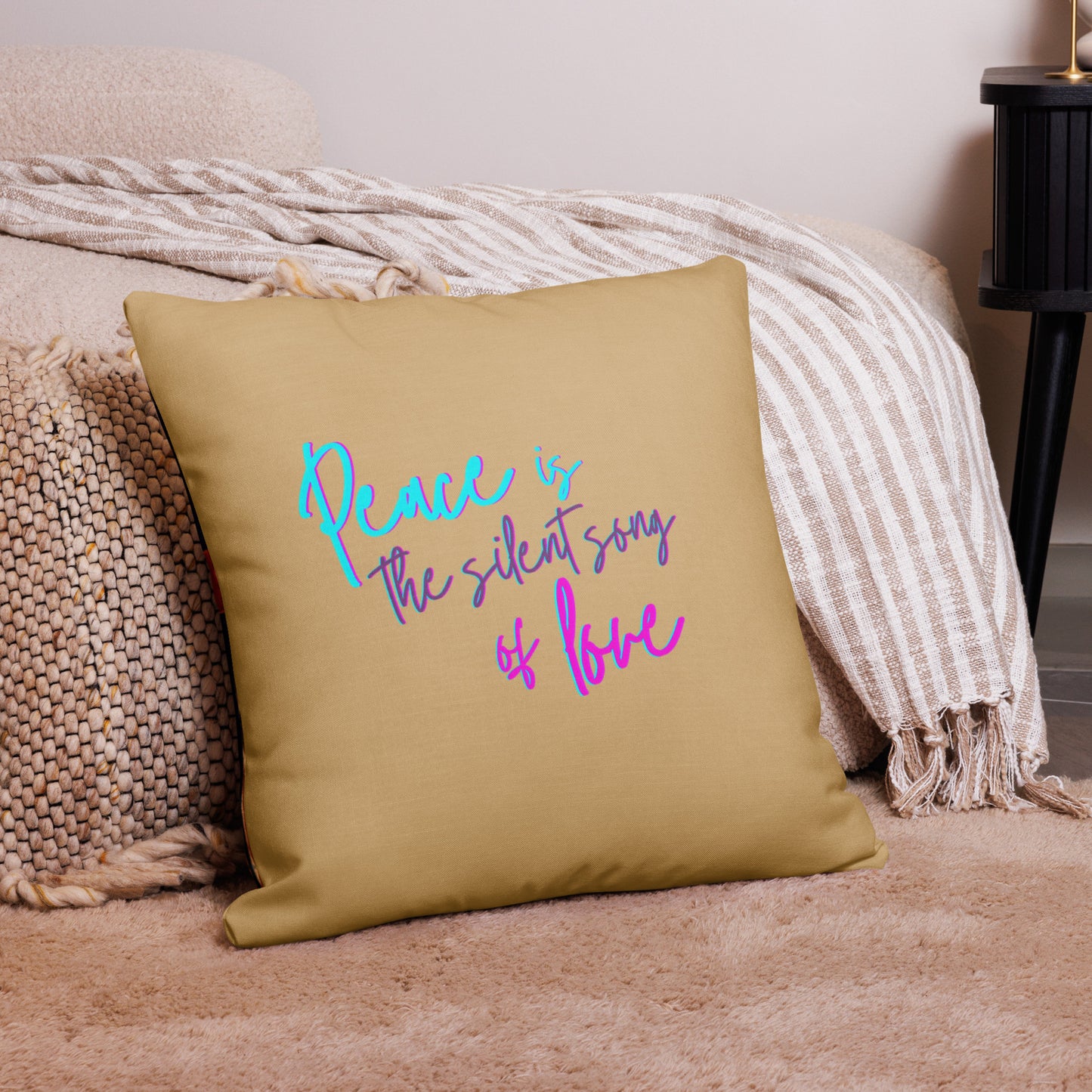Peace is the Silent Song of Love: Premium Cushion Covers | 18"x18"